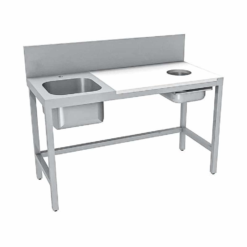 Table de préparation TVO avec 1 bac de rinçage sans tiroir GN 1/1 L 1200 mm_0