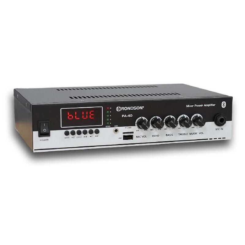 Amplificateur mélangeur RONDSON PA 40 - Bluetooth - 40 Watts - Sorties 100V/70V/Basse Impédance - MP3/USB/SD_0