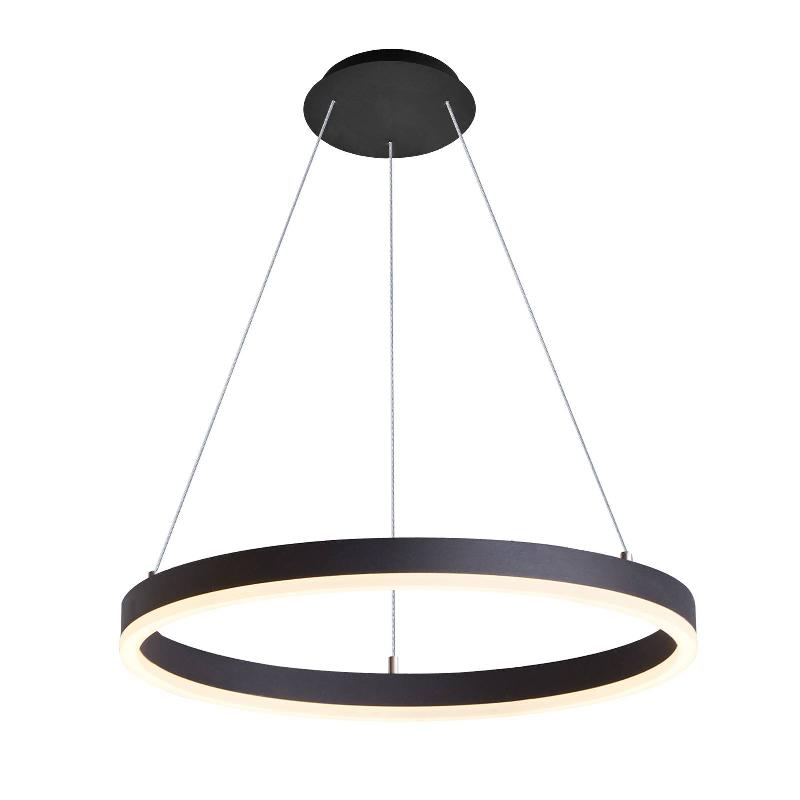 ARCCHIO SUSPENSION LED ALBIONA, NOIR, 1 ANNEAU, Ø 80 CM