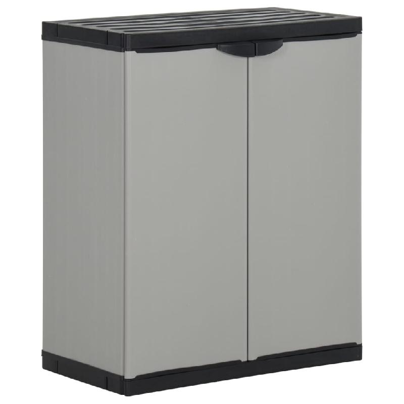 ARMOIRE À DÉCHETS DE JARDIN 68 X 40 X 85 CM PP GRIS ET NOIR 02_0006035_0