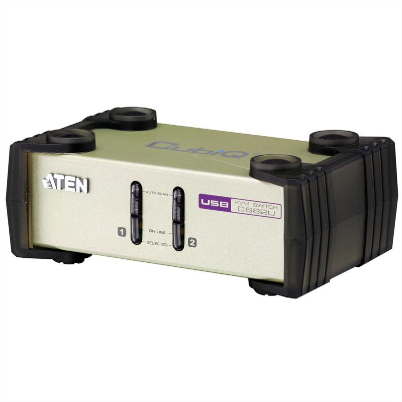 Aten cs82u switch kvm vga, ps/2+usb, 2 ports_0