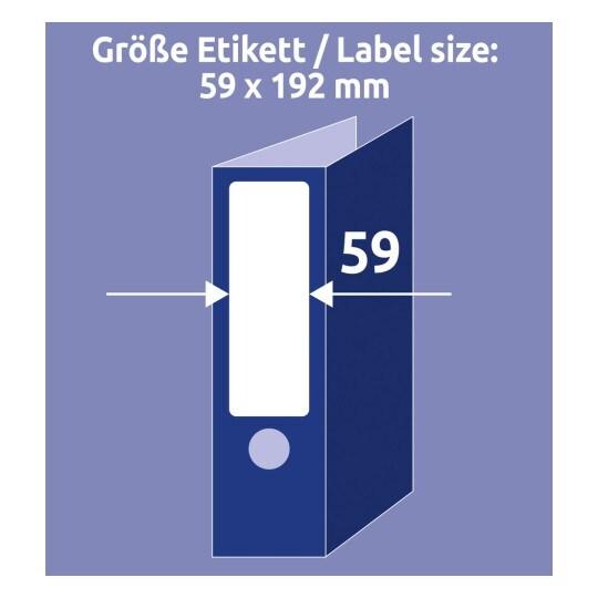 AVERY Zweckform L6061REV-20 Lot de 120 étiquettes pour dos de classeur avec Ultragrip, 59 x 192 mm sur A4, amovibles, larges/courtes, autocollantes,_0