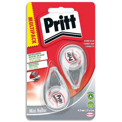 BLISTER DE 2 MINI ROLLER DE CORRECTION PRITT XXS - 4.2MM X 6 M - JETABLE