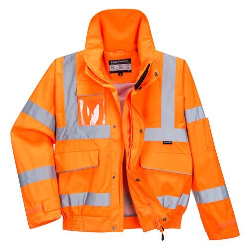Blouson bomber extrême orange S591 XXL - Vêtement réfléchissant - Imperméable et respirant, 8 poches, bandes réfléchissantes_0