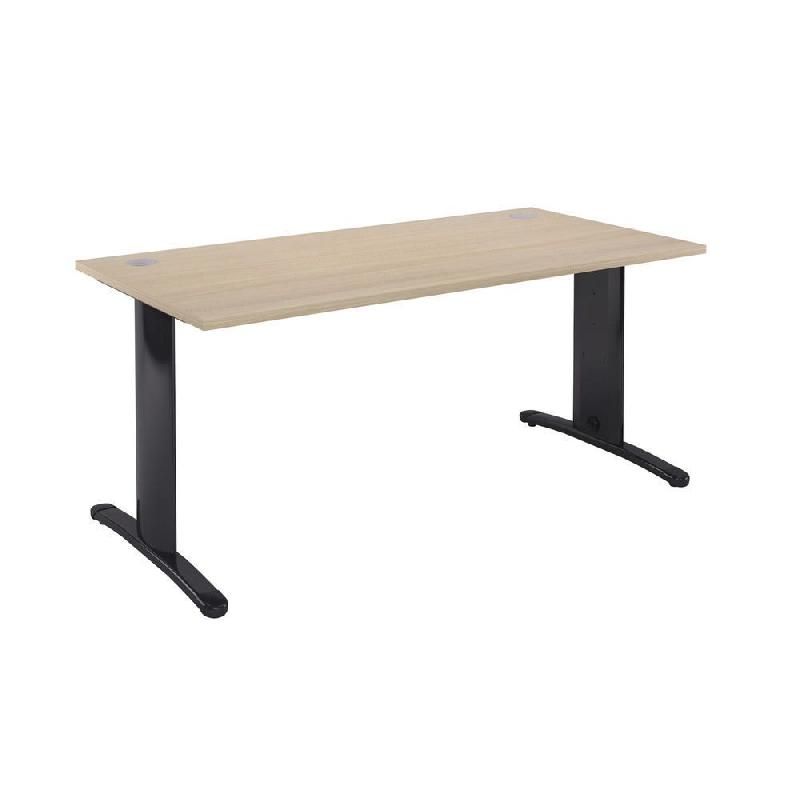 BUREAU DROIT IMEDIA - L. 180 X P. 80 CM - PLATEAU CHÊNE - PIEDS ANTHRACITE