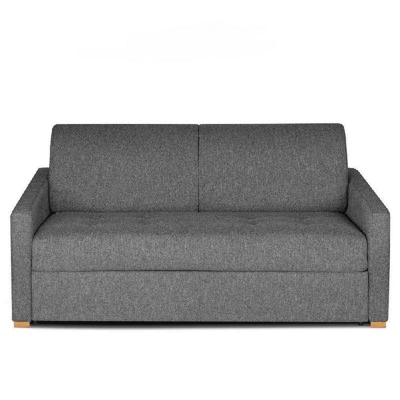 Canapé convertible express Dandy - Matelas 140cm Comfort Bultex® - Mono assise capitonnée tweed gris silex_0