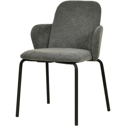 CHAISE EMPILABLE PADDY EN TISSU - GRIS FONCÉ - VEBA