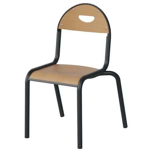 CHAISE MALIBU 4P T3 - ASS/DOS HÊTRE / ACIER GRIS 7016 - MANUTAN EXPERT