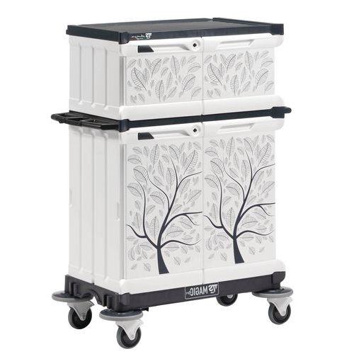 CHARIOT D'HÔTEL GRIS/BLANC H:144 CM LARGEUR:64 CM - TTS