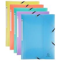 CHEMISE À ÉLASTIQUES 3 RABATS POLYPROPYLÈNE CHROMALINE PASTEL - A4 - COULEURS ASSORTIES - LOT DE 25