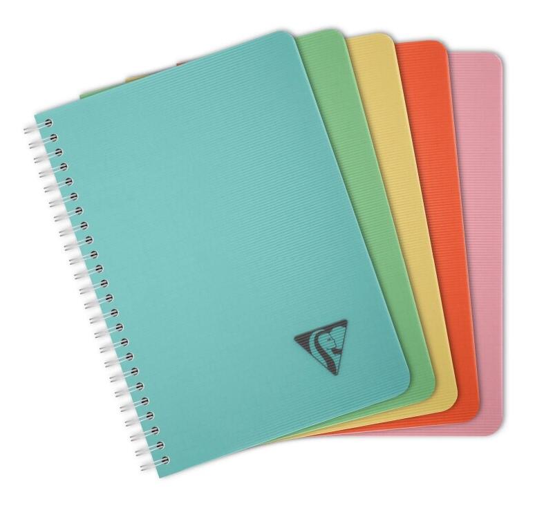 Clairefontaine Lot de 5 Carnet Linicolor Essence A5, 180p./90 feuilles 90 g/m² reliure intégrale, couv. Polypro assortis, quadrillé 5x5 - 332968327_0