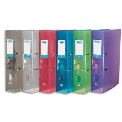 CLASSEUR A LEVIER HAWAÏ - DOS 7 CM - POLYPRO TRANSLUCIDE 15/10E - COLORIS ASSORTIS - LOT DE 12