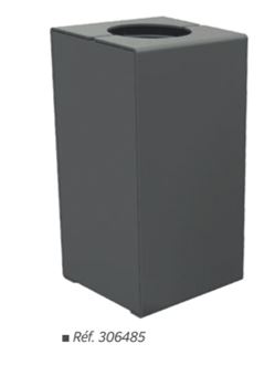 Corbeille publique grande capacité 120L - porte frontale, modularité - KUB acier ou bois_0