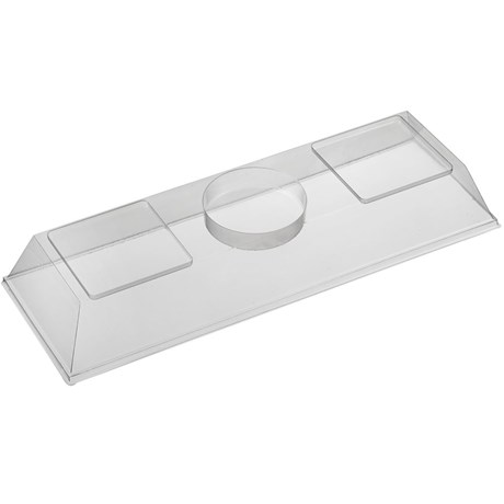 COUVERCLE PLASTIQUE SOLIA POUR ASSIETTE DIAMANT AVEC EMPREINTES 33.6 X 11.2 CM (VENDU PAR 100)