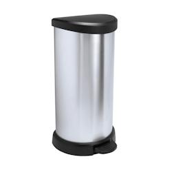 Curver Poubelle à pédale aspect métal 40 L - argenté plastique 22150002_0