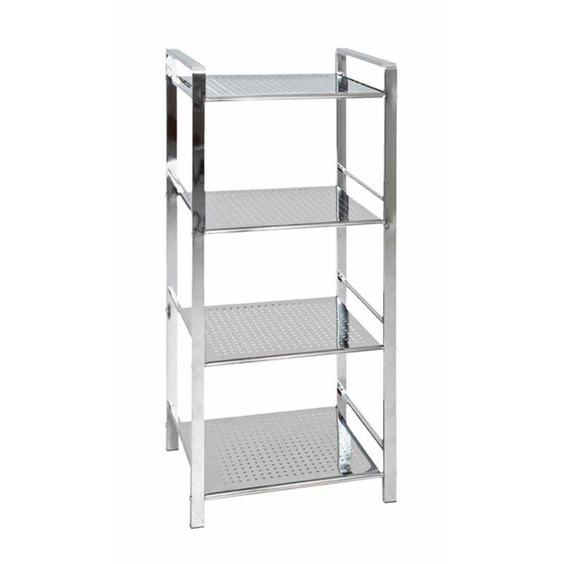 Étagère design 4 niveaux Noholita 100 cm argent - Paris Prix - structure en acier tendance et moderne_0