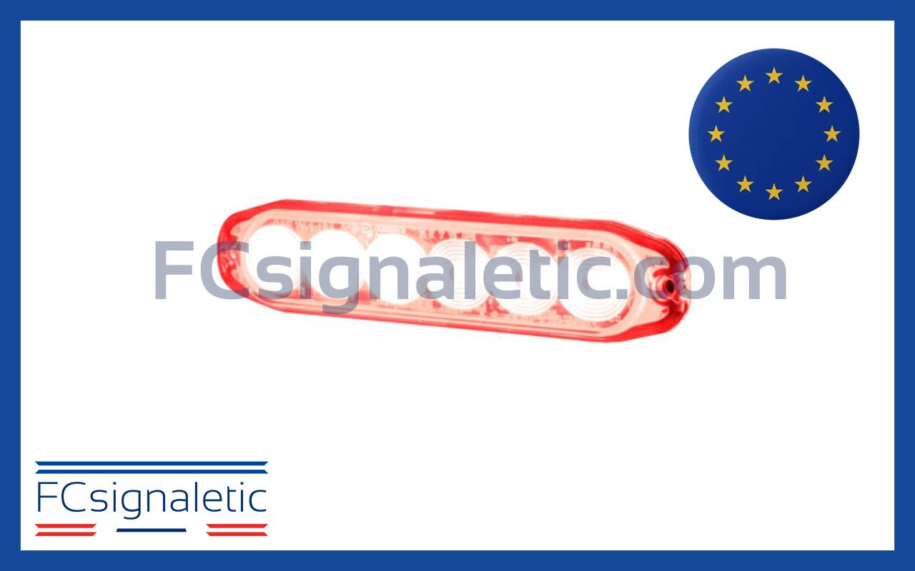 Feu de pénétration 6 LED rouge ultra fin LEDSON 500662_0