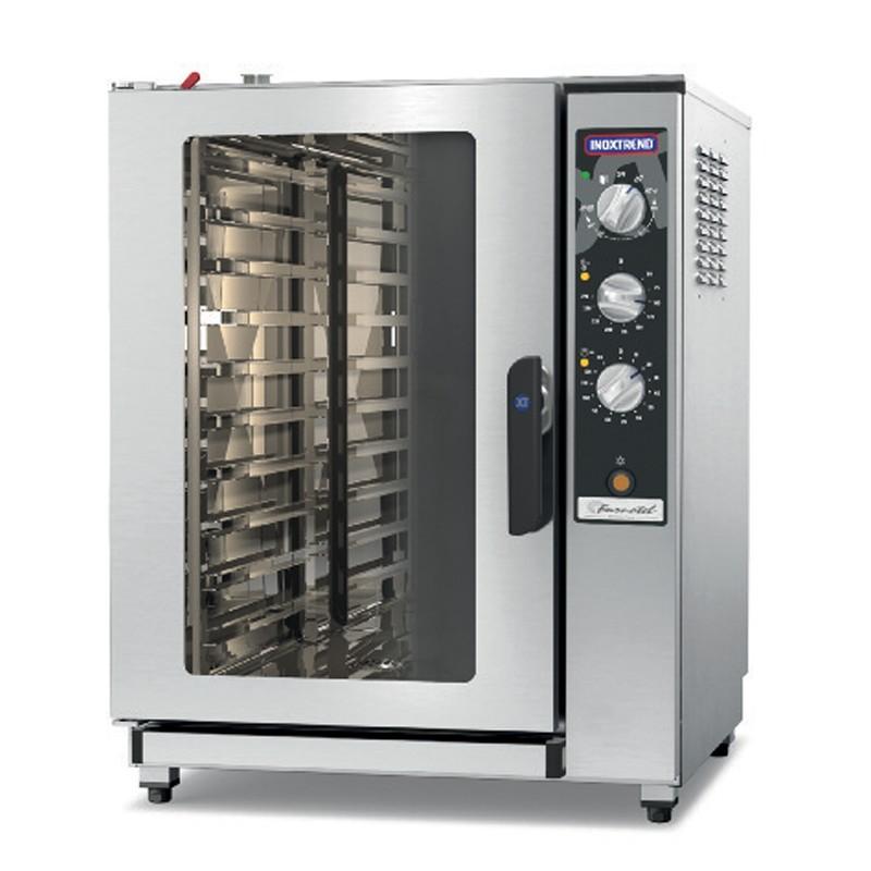 Four mixte à injection directe 10xGN1/1 commandes électromécaniques XT SIMPLY 12 kW Inoxtrend Furnotel_0