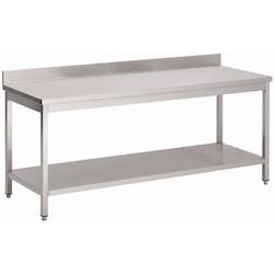 Gastronoble Table de travail avec rebord et plateau de base 2000x700x850mm - 5050984694622_0