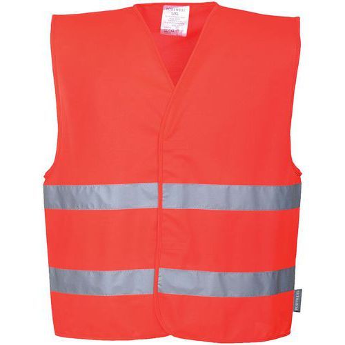 GILET HAUTE-VISIBILITÉ DOUBLE BANDE C474 ROUGE L - PORTWEST