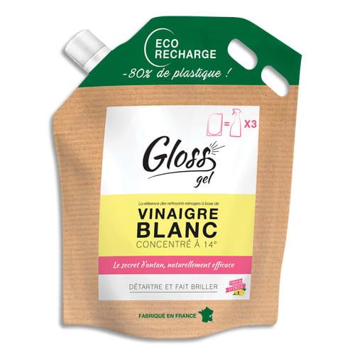 Gloss - Eco recharge vinaigre blanc en gel 2,5L - Détartre et fait briller - Parfum citron 100% naturel_0