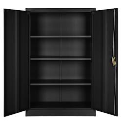Helloshop26 - Armoire de bureau verrouillable dotée de 3 étagères meuble 4 niveaux noir 08_0000382 - 3000090631532_0