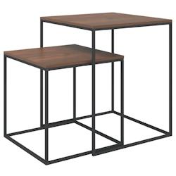 Helloshop26 - Ensemble de table basse lot de 2 bois d'ingénierie et métal noir 02_0042116 - 3000213655186_0