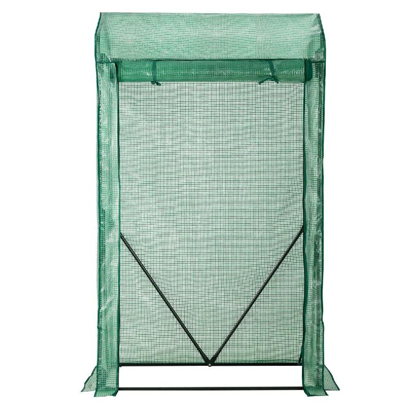 Helloshop26 - Serre de jardin 100 x 50 x 170 cm avec porte zippée enroulable résistance au vent ambiance cosy en acier 20_0019237 - acier 3000232834_0