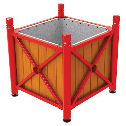 JARDINIÈRE AC/BOIS PROVINCE CITY 80X80 CM CHÊNE/ROUGE 3020 - PROCITY