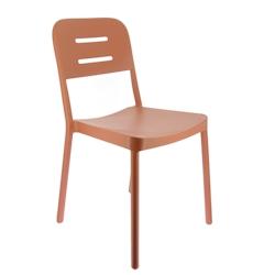Ligne chr terra chaise - terracotta  carton de 4 - rouge plastique polypropylène MCH-751303-TERR_0