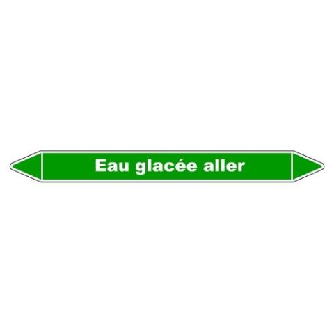 LOT DE 3 - MARQUEUR TUYAUTERIE - EAU GLACÉE ALLER - VINYLE LAMINÉ 355 X 37 MM