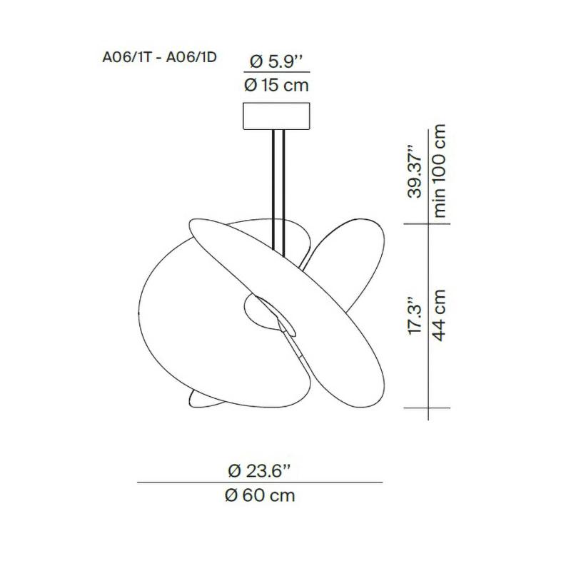 LUCEPLAN LEVANTE SUSPENSION LED BLANC Ø60CM 28W