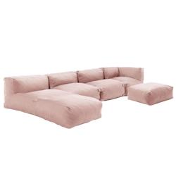 Oviala Business Salon de jardin modulable 5 places rose poudré - rose polyester 115042_0