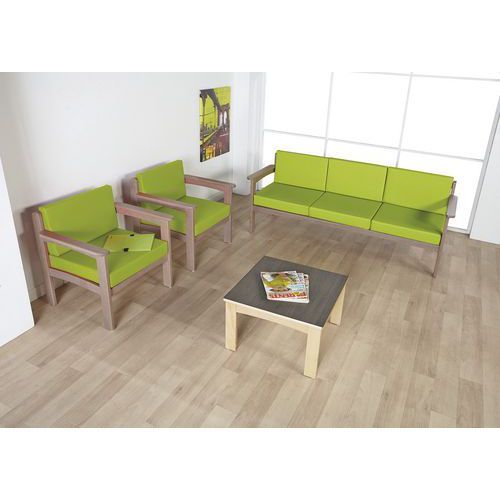 PACK AUTIZE : 1 CANAPÉ 3 PL+2 FAUTEUIL STRUCTURE TAUPE PVC ANIS - MANUTAN EXPERT