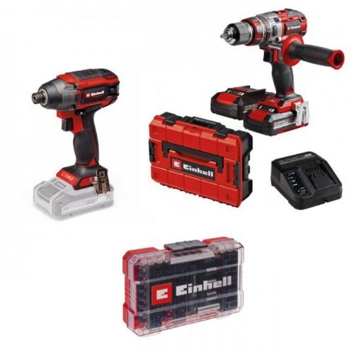 PACK PERCEUSE À PERCUSSION PRO + VISSEUSE À CHOCS PRO ET COFFRET 35 EMBOUTS - POWER X-CHANGE EINHELL PROFESSIONAL