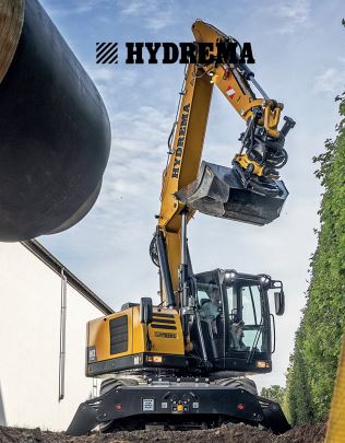 Pelleteuse mobile, compacte avec flèche à double déport parfaite pour travaux urbains, sur routes - Hydrema - MX 14G_0