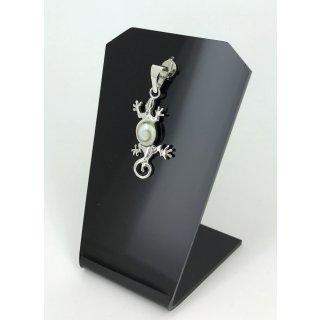 PENDENTIF GECKO OEIL DE SAINTE LUCIE EN ARGENT 92.5