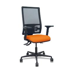 Piqueras y Crespo Silla Bormate asincro malla negra asiento bali naranja brazos 2D ruedas 65mm - orange multi-matériau 405ASM840B308B2B68R65L_0