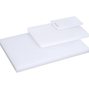 PLANCHE À DÉCOUPER, BLANCHE, LONGUEUR 30 CM, LARGEUR 22 CM, ÉPAISSEUR 1 CM