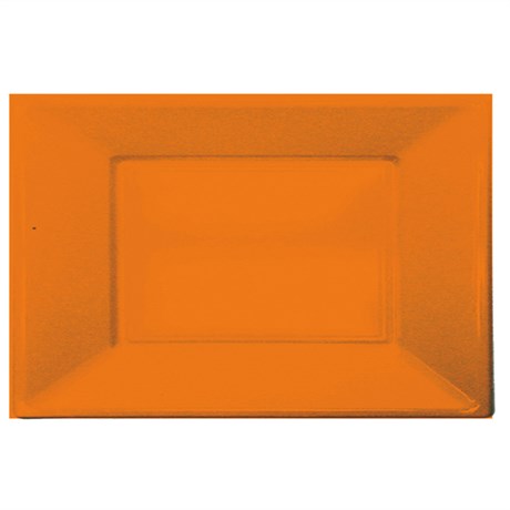 PLATEAU RECTANGULAIRE 23X33 CM PS MANDARINE (VENDU PAR 20 LOTS DE 25)