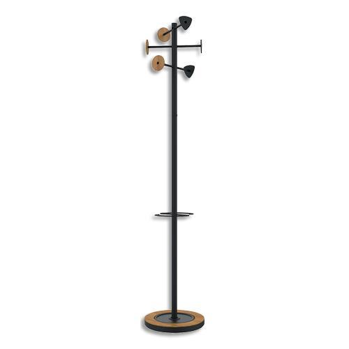 PORTEMANTEAU UNILUX BORA BAMBOU NOIR - 6 PATERES - ECO CONÇU