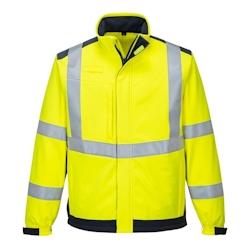 Portwest - Veste de travail Softshell arc électrique haute visibilité MODAFLAME Jaune / Bleu Marine Taille L - L jaune 5036108330690_0
