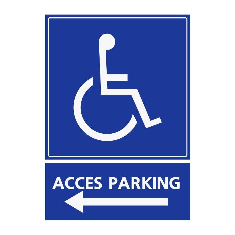Refz428 - panneau stationnement accès parking handicapés - abc signalétique - direction gauche - dimensions : 5 cm à 40 cm_0