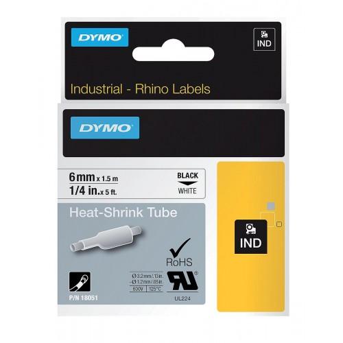 RUBAN ÉTIQUETTES THERMORÉTRACTABLES -P/6000- NOIR/BLANC- 24MM DYMO