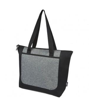 SAC SHOPPING RECLAIM RECYCLÉ GRS BICOLORE À FERMETURE ÉCLAIR DE 15 L - GRIS - SACS SHOPPING ET TOTE BAGS PUBLICITAIRES