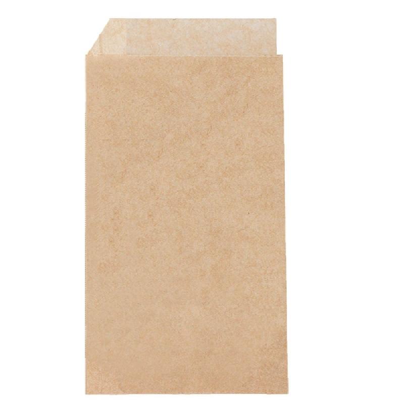 Sachet ingraissable crêpes et tacos papier ouvert 2 côtés 13x22cm brun - par 500_0
