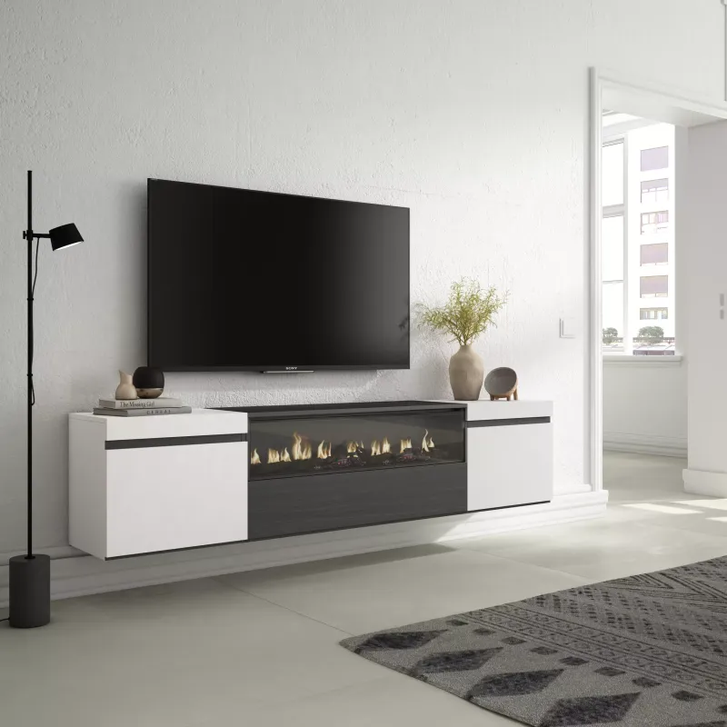 SKRAUT HOME - MEUBLE TV, BANC TéLé, 200X35X45CM, POUR LES TV JUSQU'à 80