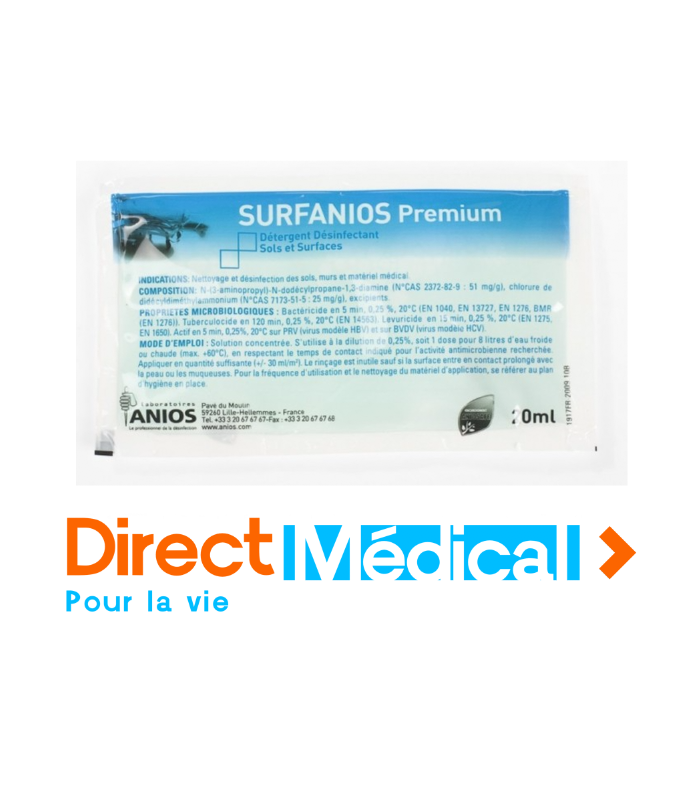Surfanios Premium - Carton de 500 dosettes de 20 ml - Désinfectant détergent pour sols et surfaces_0