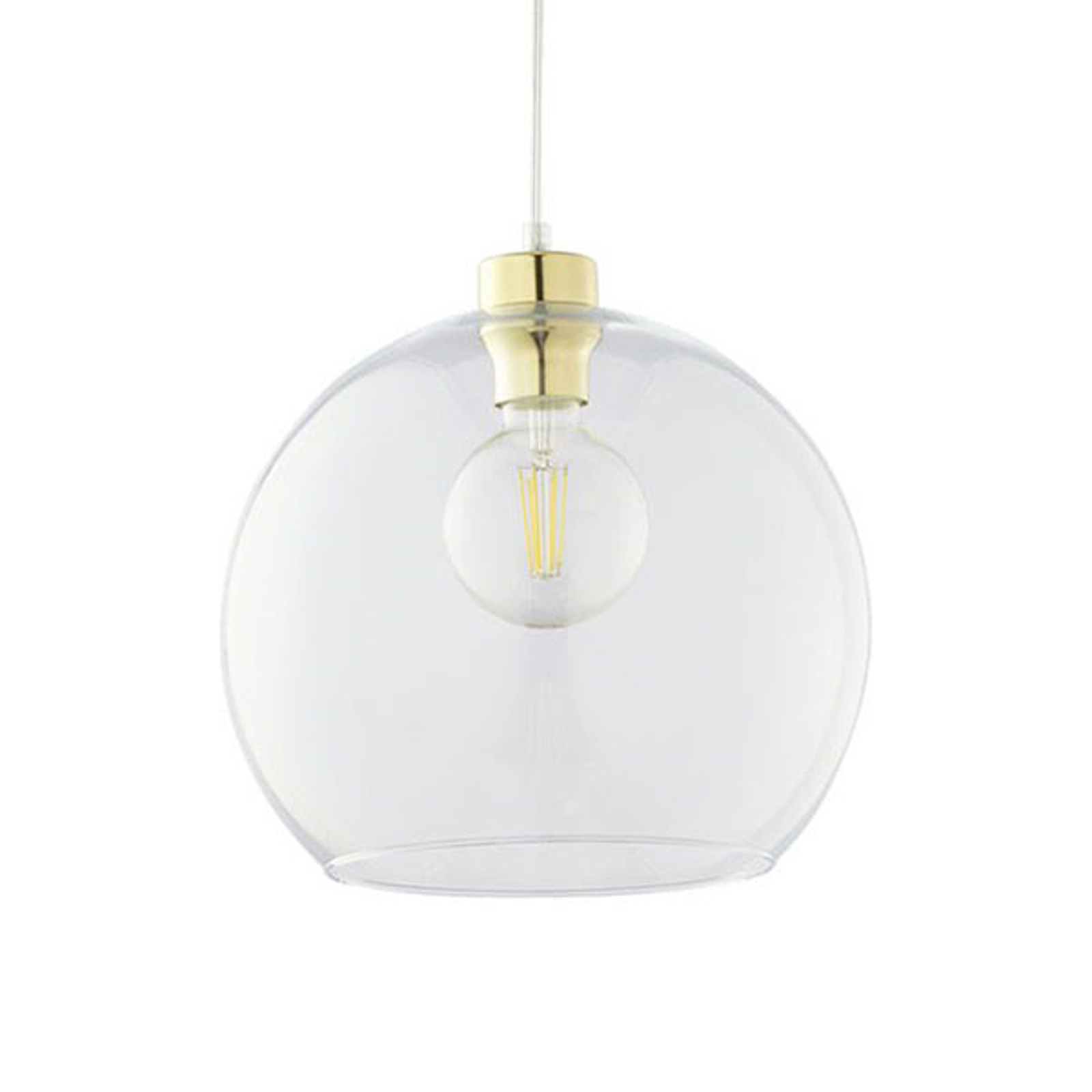 TK LIGHTING SUSPENSION CUBUS, TRANSPARENT, VERRE, Ø 30 CM, E27