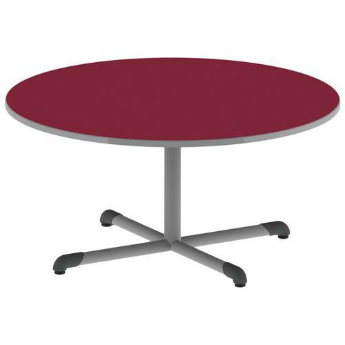 TABLE BANDANA RONDE Ø120 T3 PC STRAT POLY. CERISE GRIS/9006 - MOBIDECOR